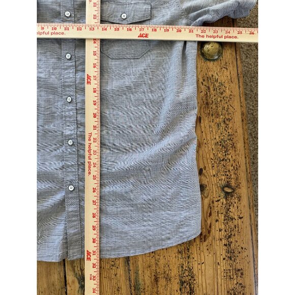 Pd & E Mens Grey Short Sleeve Button-Up Shirt XL‎ Stretch Fabric cotton tailored - Picture 7 of 7